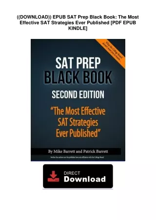 ((DOWNLOAD)) EPUB  SAT Prep Black Book: The Most Effective SAT Strategies Ever