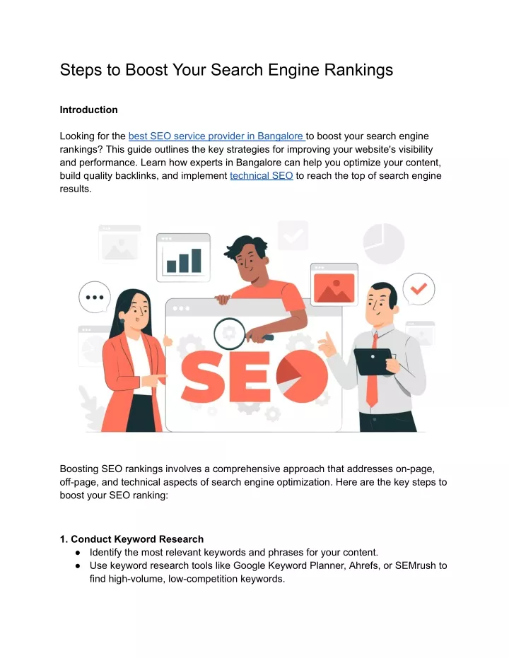steps to boost your search engine rankings