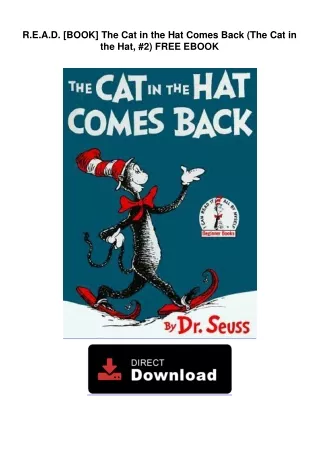 R.E.A.D. [BOOK] The Cat in the Hat Comes Back (The Cat in the Hat, #2) FREE