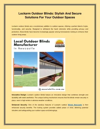 Lockarm Outdoor Blinds Stylish And Secure Solutions For Your Outdoor Spaces