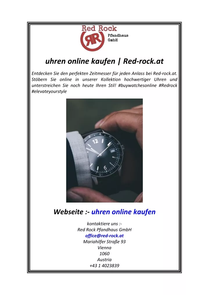 uhren online kaufen red rock at