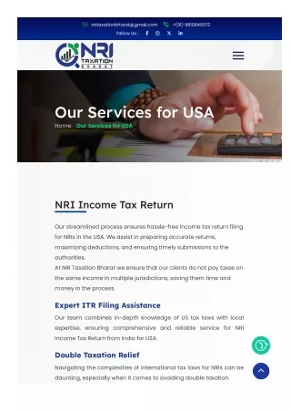 Tax Service from India for NRI in US