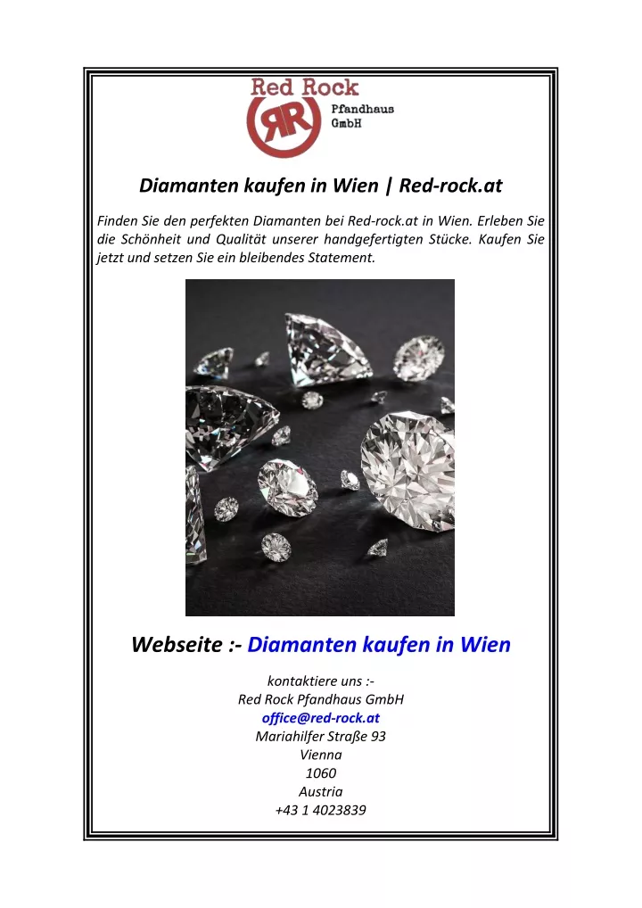 diamanten kaufen in wien red rock at