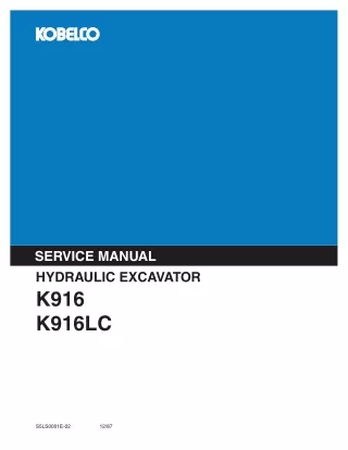 KOBELCO K916 HYDRAULIC EXCAVATOR Service Repair Manual