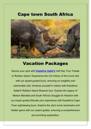 cape town holiday packages including flights | kasiafricasafari.co.za