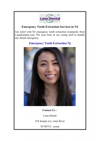 Emergency Tooth Extraction Services in NJ