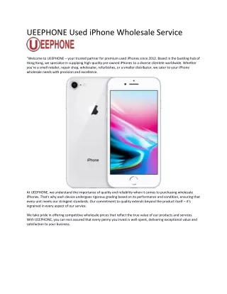 UEEPHONE Used iPhone Wholesale Service