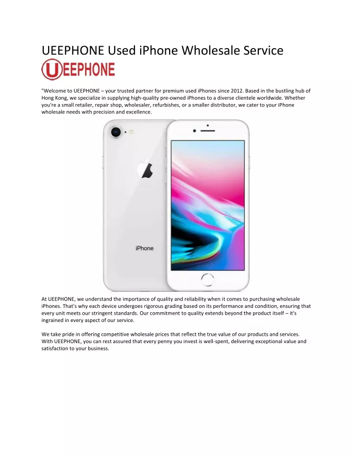 ueephone used iphone wholesale service