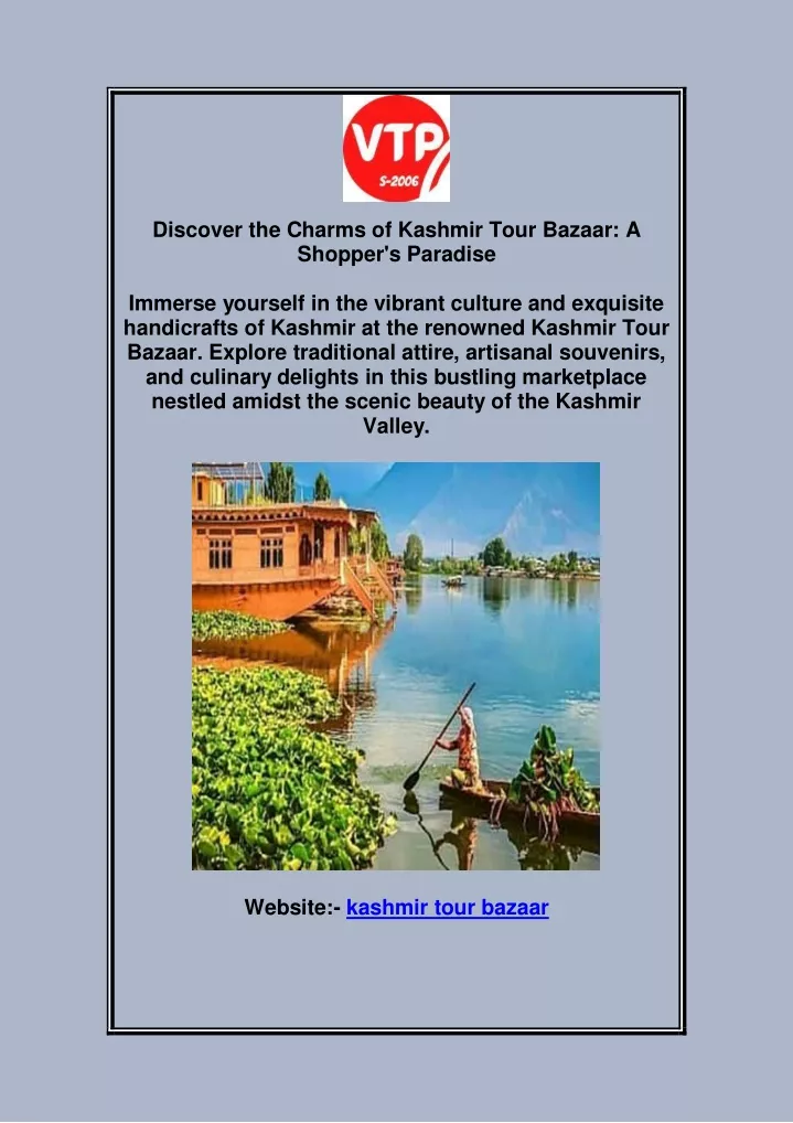 discover the charms of kashmir tour bazaar