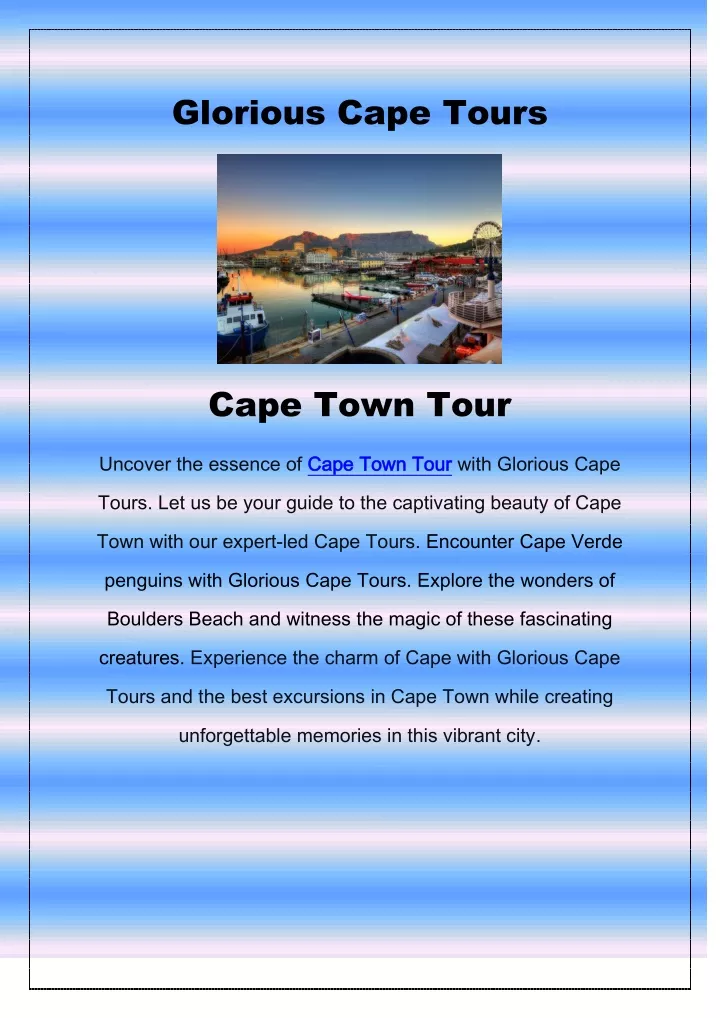 glorious cape tours