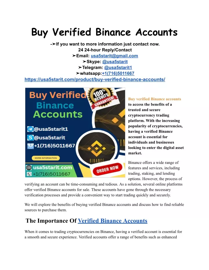 buy verified binance accounts