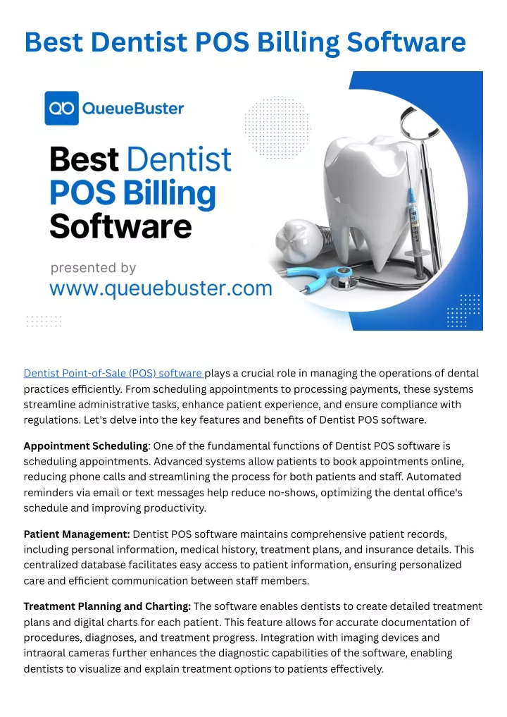 best dentist pos billing software
