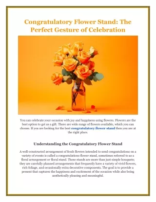 Congratulatory Flower Stand: The Perfect Gesture of Celebration