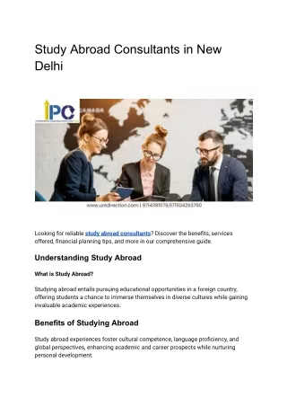 Study Abroad Consultants in New Delhi