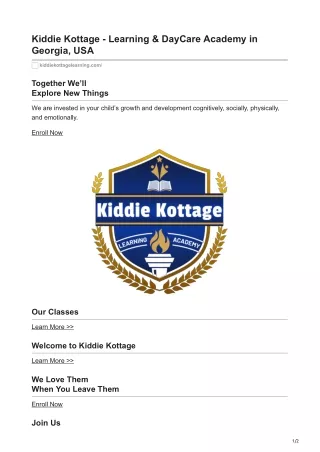kiddiekottagelearning.com-Kiddie Kottage - Learning  DayCare Academy in Georgia USA