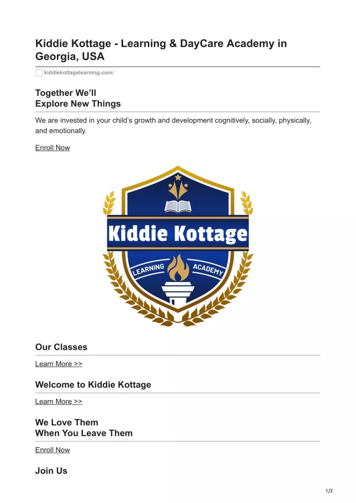 kiddie kottage learning daycare academy