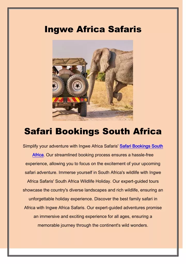 ingwe africa safaris