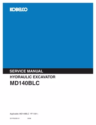 KOBELCO MD140BLC HYDRAULIC EXCAVATOR Service Repair Manual