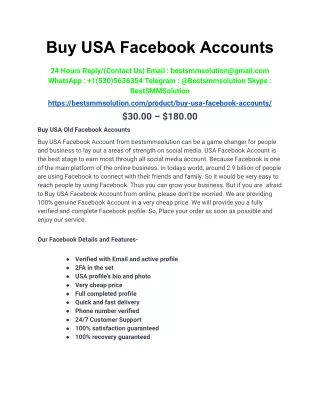 Buy USA Facebook Accounts