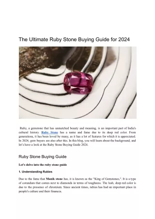 The Ultimate Ruby Stone Buying Guide for 2024