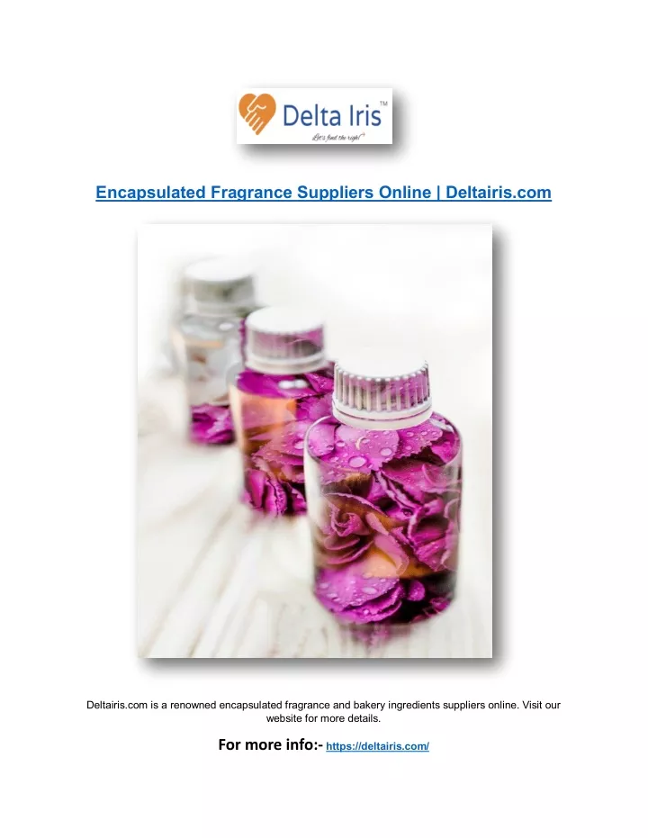 encapsulated fragrance suppliers online deltairis