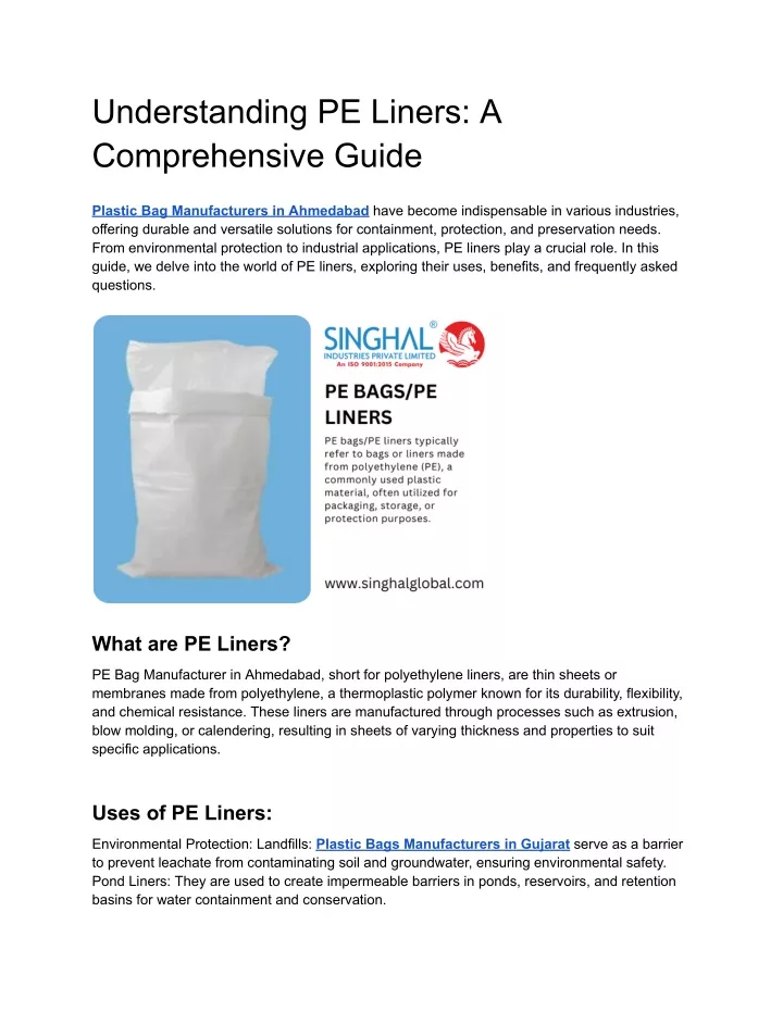 understanding pe liners a comprehensive guide