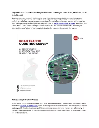 Turning Movement Count Surveys in Dubai, Abu Dhabi, and Across UAE