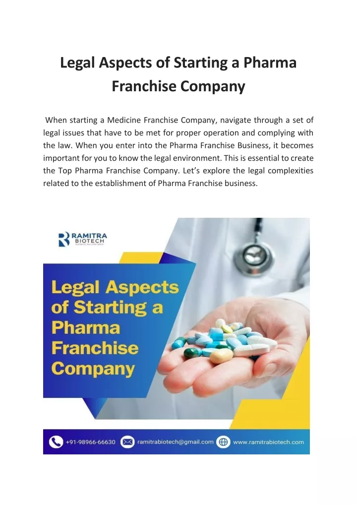 legal aspects of starting a pharma franchise