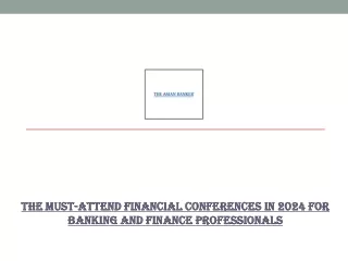 The Must-Attend Financial Conferences in 2024 for Banking and Finance Professionals