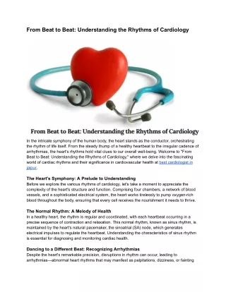 From Beat to Beat_ Understanding the Rhythms of Cardiology