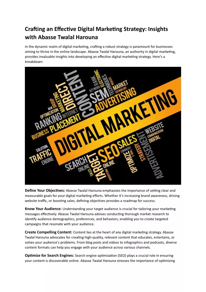 crafting an effective digital marketing strategy