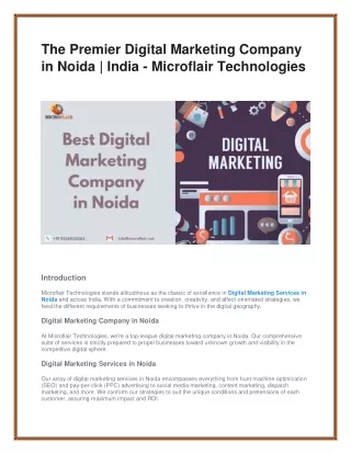 The Premier Digital Marketing Company in Noida