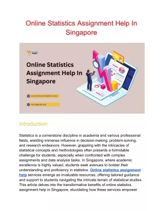 Online Statistics Assignment Help In Singapore