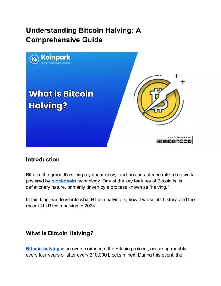 understanding bitcoin halving a comprehensive