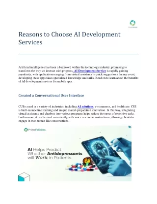 Reasons to Choose AI Development Services