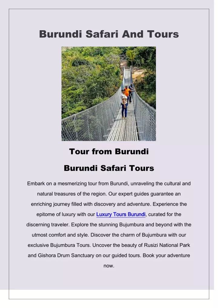 burundi safari and tours