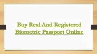 Buy Real And Registered Biometric Passport Online