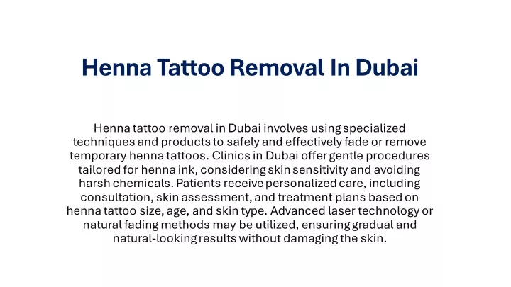 henna tattoo removal in dubai