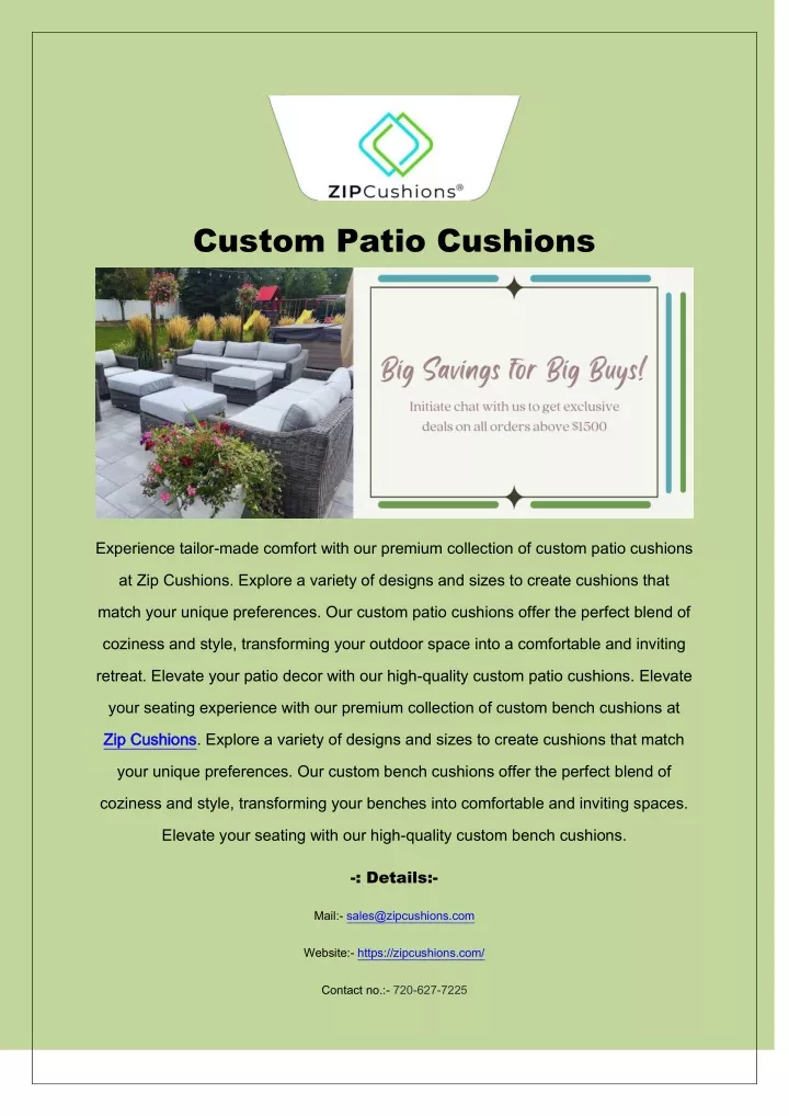 custom patio cushions