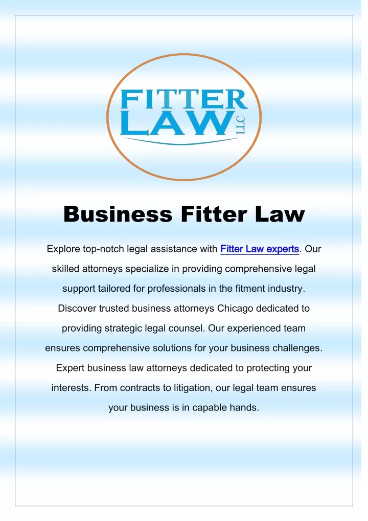 business fitter law