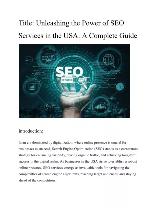 Title_ Unleashing the Power of SEO Services in the USA_ A Complete Guide