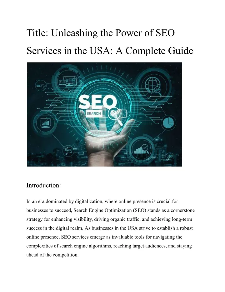 title unleashing the power of seo