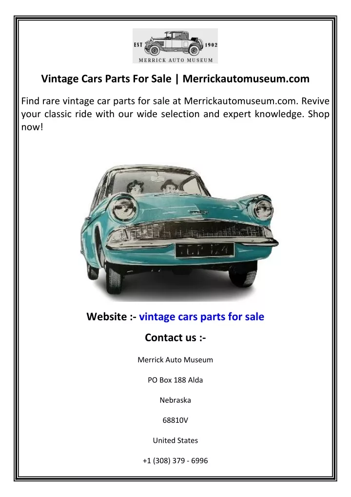 vintage cars parts for sale merrickautomuseum com