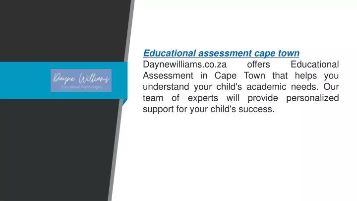 educational assessment cape town daynewilliams