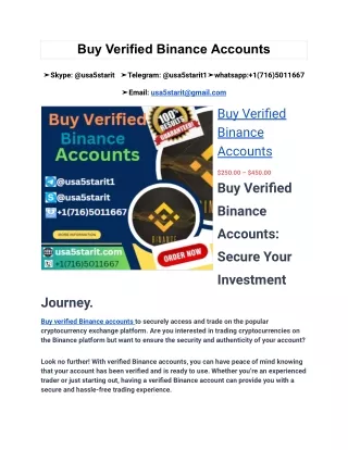 Buy Verified Binance Accounts