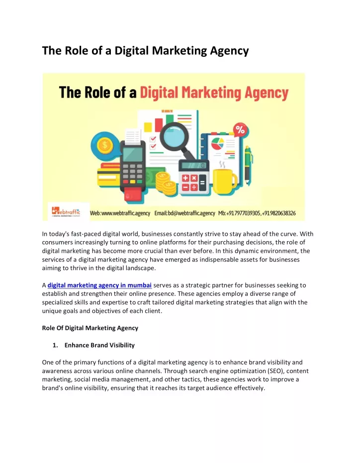 the role of a digital marketing agency
