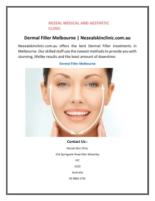 Dermal Filler Melbourne Nezealskinclinic.com