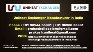 Uniheat Exchanger Manufacturer in India - Uniheat Exchanger