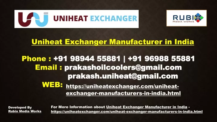 uniheat exchanger manufacturer in india
