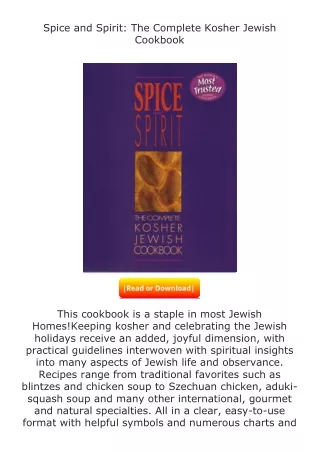 pdf❤(download)⚡ Spice and Spirit: The Complete Kosher Jewish Cookbook